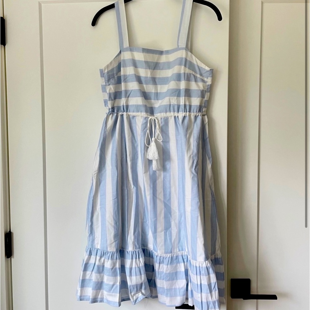 Blue and White Midi Dress